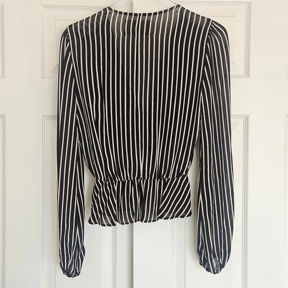 Reformation Black and White Striped Blouse - Picture 9 of 9